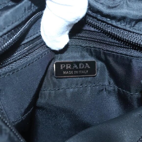 PRADA Hand Bag Nylon Black Silver Auth 118620 - Picture 8 of 16